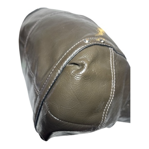 Coach Alexandria Olive Green Patent Leather Shoulder Tote Bag GUC! - Picture 7 of 9